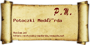 Potoczki Medárda névjegykártya